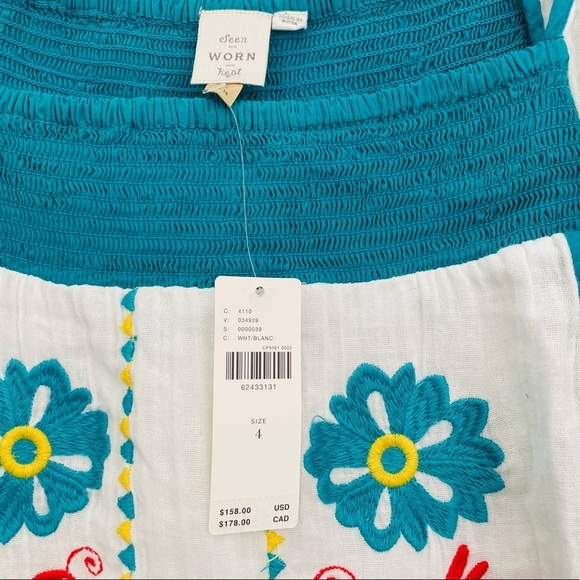 NEW ANTHROPOLOGY NEW Cotton Blouse Seen Worn Kept Embroidered Tunic Bohemian - Picture 7 of 13